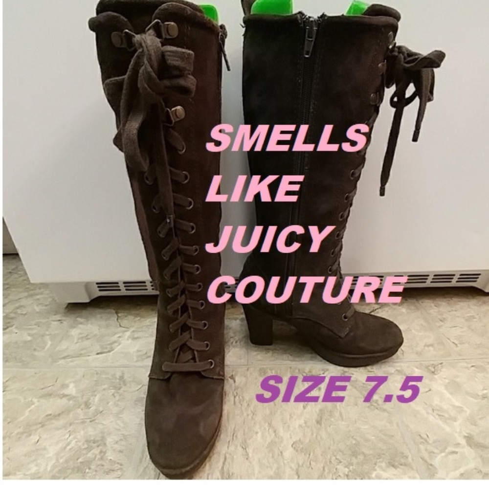 Juicy smells like Couture brown lace-up boot 7 1/2